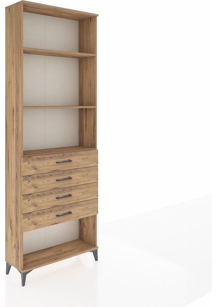 Arges Dolap 3 Raflı 4 Çekmeceli 88X30X243 Çam-Çam fiyatları