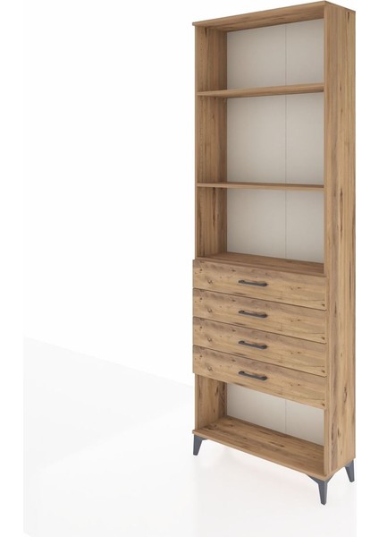 Arges Dolap 3 Raflı 4 Çekmeceli 88X30X243 Çam-Çam modelleri