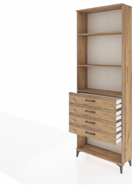 Arges Dolap 3 Raflı 4 Çekmeceli 88X30X243 Çam-Çam fırsatları