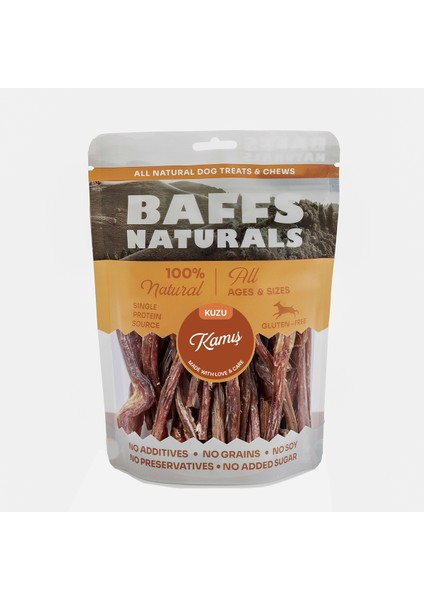 Baffs Naturals Avantaj Paketi Kuzu Kamış %100 Doğal Çiğnemelik Köpek Ödül Maması 200 gr