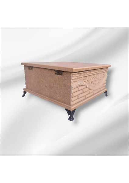 Ahşap- Ham Mdf- Desenli-Takı-Makyaj-Aksesuar-Çok Amaçlı- Ayaklı Kare Dekoratif Kutu modelleri