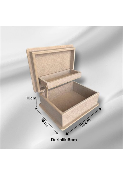 Ahşap Boyanabilir Asansörlü -Takı-Makyaj-Aksesuar-Küçük boy Dekoratif Çok Amaçlı Kutu fiyatları