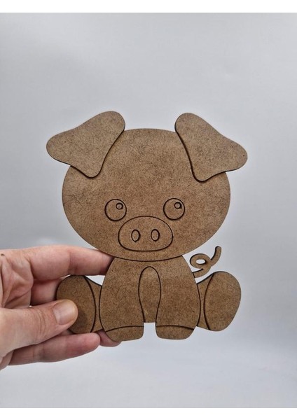 1 Adet Sevimli Domuz Ahşap Boyama Okul Diy Etkinlik Aktivite Sanat 15 cm x 13 cm fiyatları