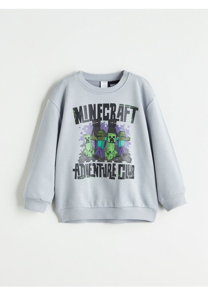 Yeni Sezon Bisiklet Yaka Minecraft Baskılı Erkek Çocuk Sweatshirt modelleri