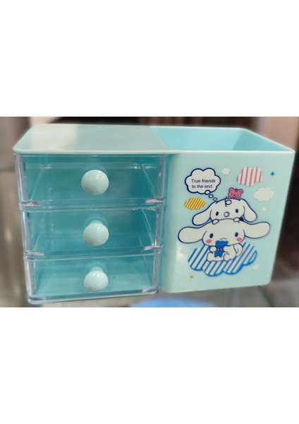 Cinnamoroll Figürlü Masaüstü Çekmeceli Plastik Kalemlik Organizer (14CM*8CM) AD850066