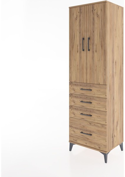 Hyperion Dolap 3 Raflı 4 Çekmeceli 2 Kapaklı 60X44X195 Çam-Çam modelleri