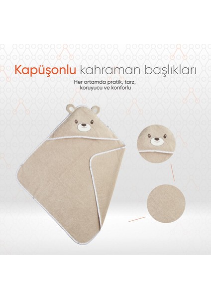 Hero Teddy Başlıklı Bebek Kurulama Havlusu 75 x 80 cm modelleri