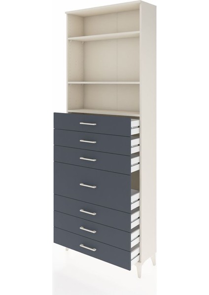 Arges Dolap 3 Raflı 7 Çekmeceli 88X30X243 Aytaşı-Antrasit fırsatları