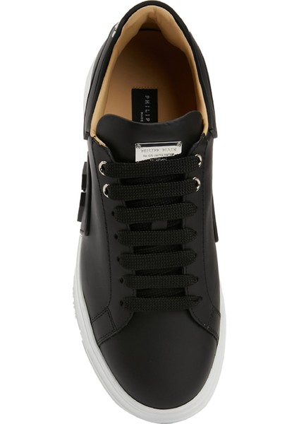 Siyah Beyaz Erkek Deri Sneaker fırsatları