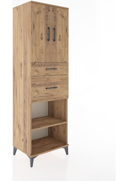 Hyperion Dolap 4 Raflı 2 Çekmeceli 2 Kapaklı 60X44X195 Çam-Çam fiyatları