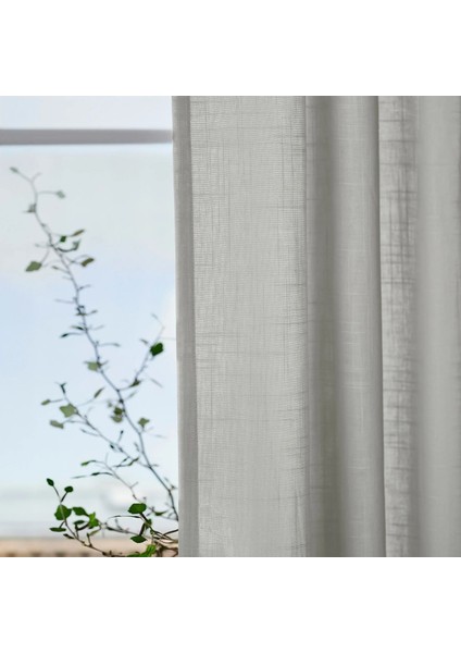 Sılverlönn Tül Perde 2 Kanat Açık Gri 145 x 300 cm Şeffaf Kumaş Pamuk fiyatları