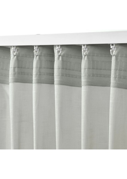 Sılverlönn Tül Perde 2 Kanat Açık Gri 145 x 300 cm Şeffaf Kumaş Pamuk modelleri