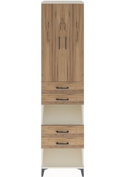 Hyperion Dolap 4 Raflı 4 Çekmeceli 2 Kapaklı 60X44X243 Aytaşı-Çam