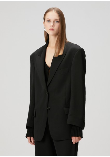 Siyah Yün Blazer fırsatları