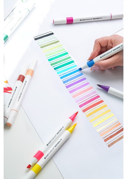 24 Renk Çift Uçlu Keçeli Kalem Seti Kutulu Brush + Chisel fırsatları