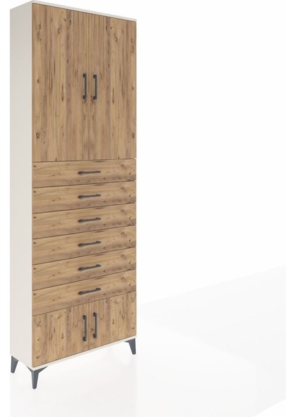 Arges Dolap 3 Raflı 6 Çekmeceli 4 Kapaklı 88X30X243 Aytaşı-Çam fiyatları