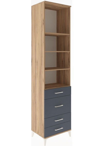 Hyperion Dolap 4 Raflı 4 Çekmeceli 60X44X243 Çam-Antrasit fiyatları