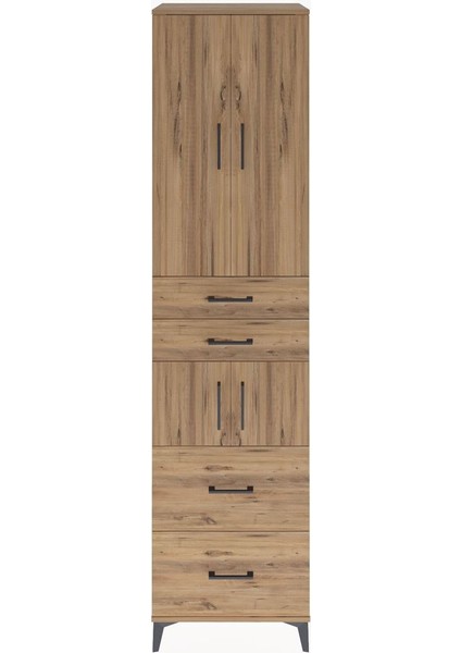 Hyperion Dolap 4 Raflı 4 Çekmeceli 4 Kapaklı 60X44X243 Çam-Çam