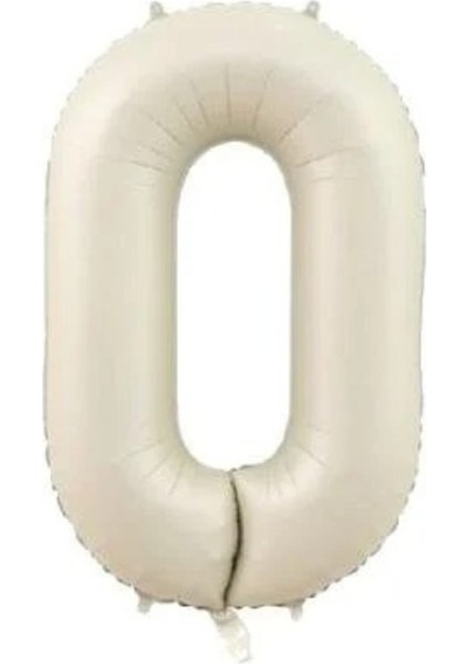0 Bej Krem Renk Rakam Folyo Balon 75 cm