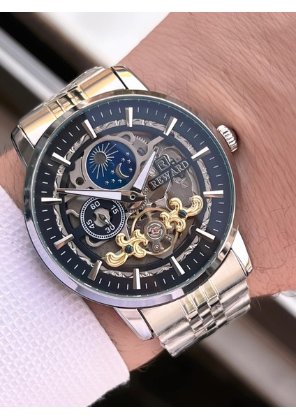 Özel Tasarım Otomatik Mekanizma Çelik Kordon 5 Atm Suya Dayaknıklı Erkek Kol Saati W.14626.1 fiyatları