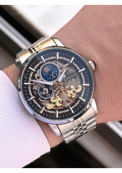 Özel Tasarım Otomatik Mekanizma Çelik Kordon 5 Atm Suya Dayaknıklı Erkek Kol Saati W.14626.1 modelleri