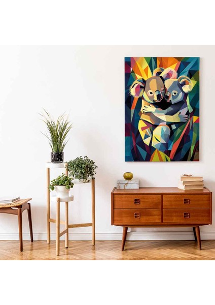 “love Koalas – Soyut Renkli Modern Sanat Tablosu”