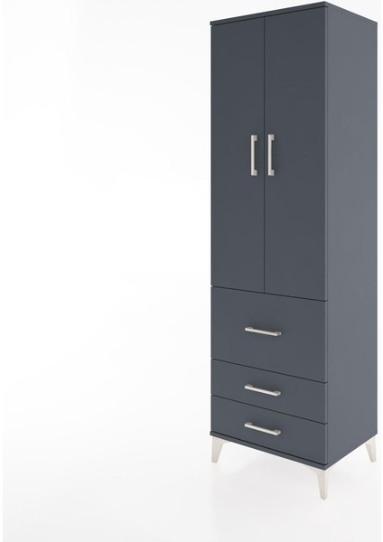 Hyperion Dolap 2 Raflı 3 Çekmeceli Tek Askılı 60X44X195 Antrasit-Antrasit modelleri