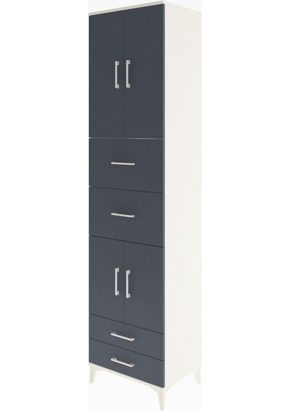 Hyperion Dolap 3 Raflı 4 Çekmeceli 4 Kapaklı 60X44X243 Aytaşı-Antrasit modelleri