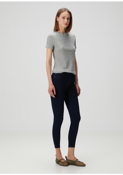 Aubrey Koyu Lacivert Skinny Jean Pantolon