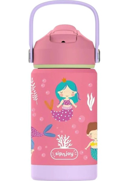 Flipsip Mermaid Dream Koyu Pembe Çocuk Su Termosu 360 ml