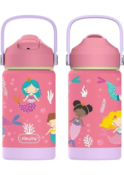 Flipsip Mermaid Dream Koyu Pembe Çocuk Su Termosu 360 ml modelleri