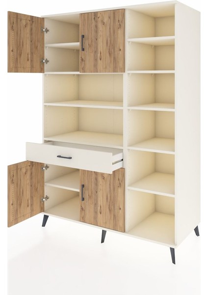 Kronos Dolap 10 Raflı Tek Çekmeceli 4 Kapaklı 132X59X195 Aytaşı-Çam/aytaşı modelleri