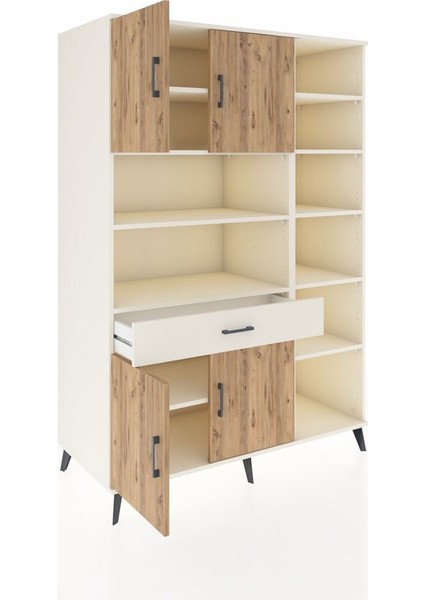 Kronos Dolap 10 Raflı Tek Çekmeceli 4 Kapaklı 132X59X195 Aytaşı-Çam/aytaşı indirimleri