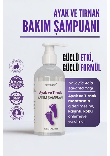Ayak ve Tırnak, Kaşıntı, Mantar ve Koku Için Ayak Bakım Şampuanı 250 ml