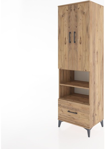 Hyperion Dolap 3 Raflı Tek Çekmeceli Tek Askılı 60X44X195 Çam-Çam modelleri