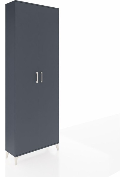 Arges Dolap 2 Raflı 2 Kapaklı Tek Askılı 88X30X243 Antrasit-Antrasit fiyatları