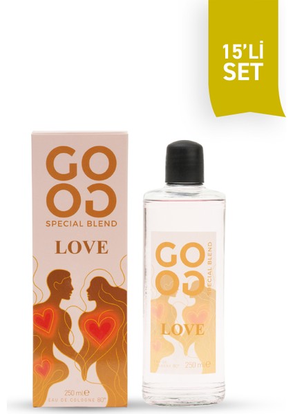 Gogo Love Kolonya 250ML Cam Şişe - 15 Adet