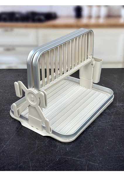 Alüminyum Paslanmaz İki Katlı Bulaşık Kurutma Sepeti 40x33 cm fırsatları