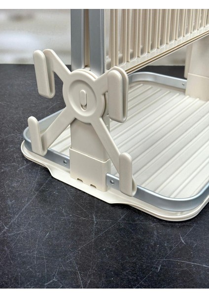 Alüminyum Paslanmaz İki Katlı Bulaşık Kurutma Sepeti 40x33 cm indirimleri