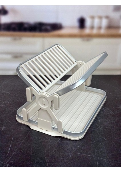 Alüminyum Paslanmaz İki Katlı Bulaşık Kurutma Sepeti 40x33 cm