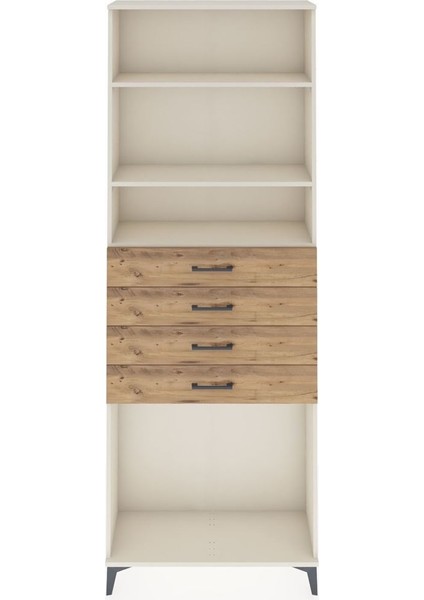 Arges Dolap 3 Raflı 4 Çekmeceli 88X30X243 Aytaşı-Çam