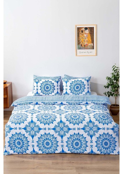 Mavi Çift Kişilik Nevresim Takımı Pamuklu Desenli Alaçatı Mavi 200X215 cm fiyatları