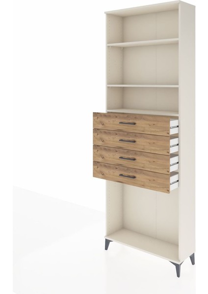 Arges Dolap 3 Raflı 4 Çekmeceli 88X30X243 Aytaşı-Çam fırsatları