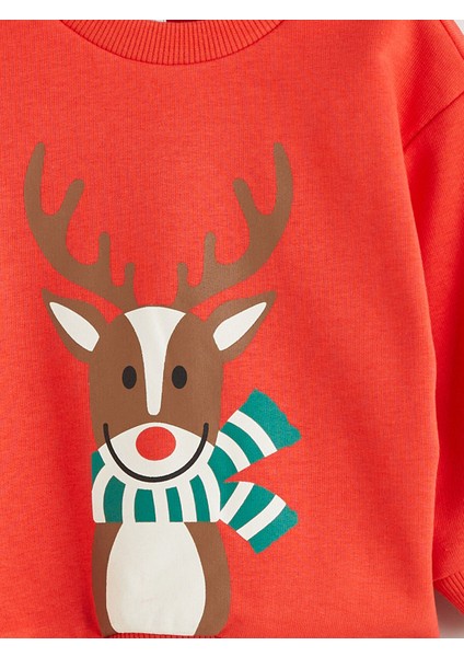 Yeni Sezon Bisiklet Yaka Yılbaşı Temalı Erkek Çocuk Sweatshirt modelleri