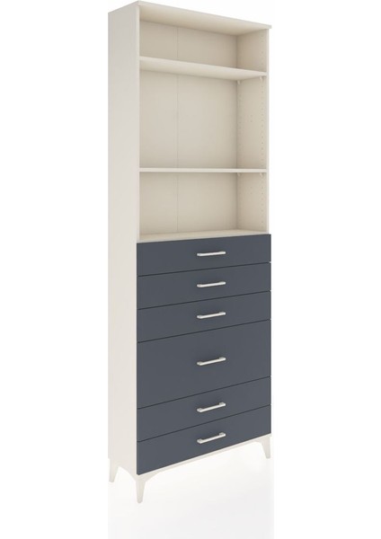 Arges Dolap 3 Raflı 6 Çekmeceli 2 Kapaklı 88X30X243 Aytaşı-Antrasit fiyatları