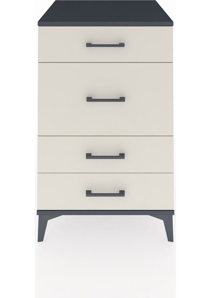Kronos Komodin 4 Çekmeceli 60X59X96 Antrasit-Aytaşı