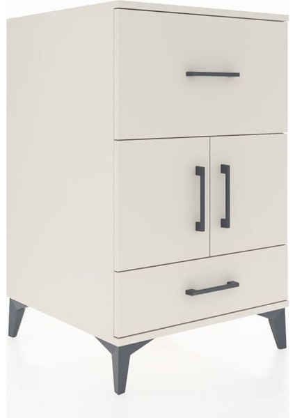 Kronos Komodin Tek Raflı 2 Çekmeceli 2 Kapaklı 60X59X96 Aytaşı-Aytaşı fiyatları