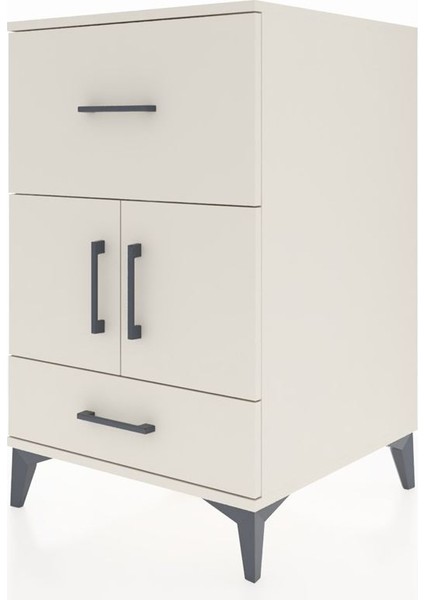 Kronos Komodin Tek Raflı 2 Çekmeceli 2 Kapaklı 60X59X96 Aytaşı-Aytaşı modelleri