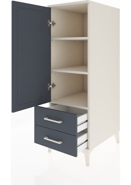 Kronos Dolap 3 Raflı 2 Çekmeceli Tek Kapaklı 44X59X134 Aytaşı-Antrasit fırsatları