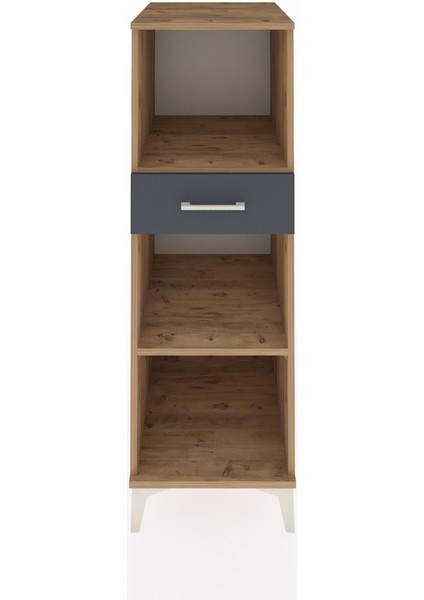 Kronos Dolap 2 Raflı Tek Çekmeceli 44X59X134 Çam-Antrasit